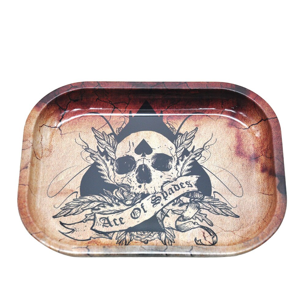 180 140mm Rolling Tray DIY Metal Tobacco Herb Cigarette Smoking Accessories Trays Tinplate Plate Grinder Tools 2 - Rolling Tray Shop