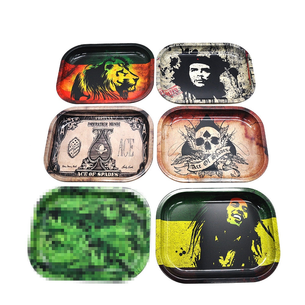 180 140mm Rolling Tray DIY Metal Tobacco Herb Cigarette Smoking Accessories Trays Tinplate Plate Grinder Tools - Rolling Tray Shop