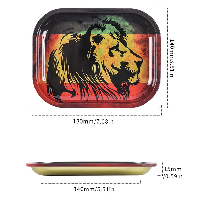 180mmx140mm Small Metal Weed Rolling Trays Tobacco Herb Cigarette Joint Pre Roller Plate Smoking Accessories Free 5 - Rolling Tray Shop