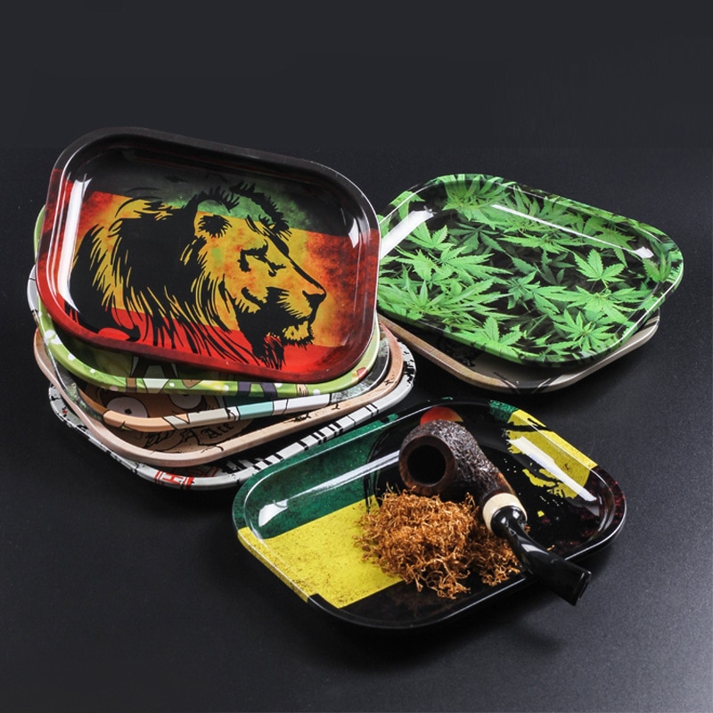 180mmx140mm Small Metal Weed Rolling Trays Tobacco Herb Cigarette Joint Pre Roller Plate Smoking Accessories Free - Rolling Tray Shop