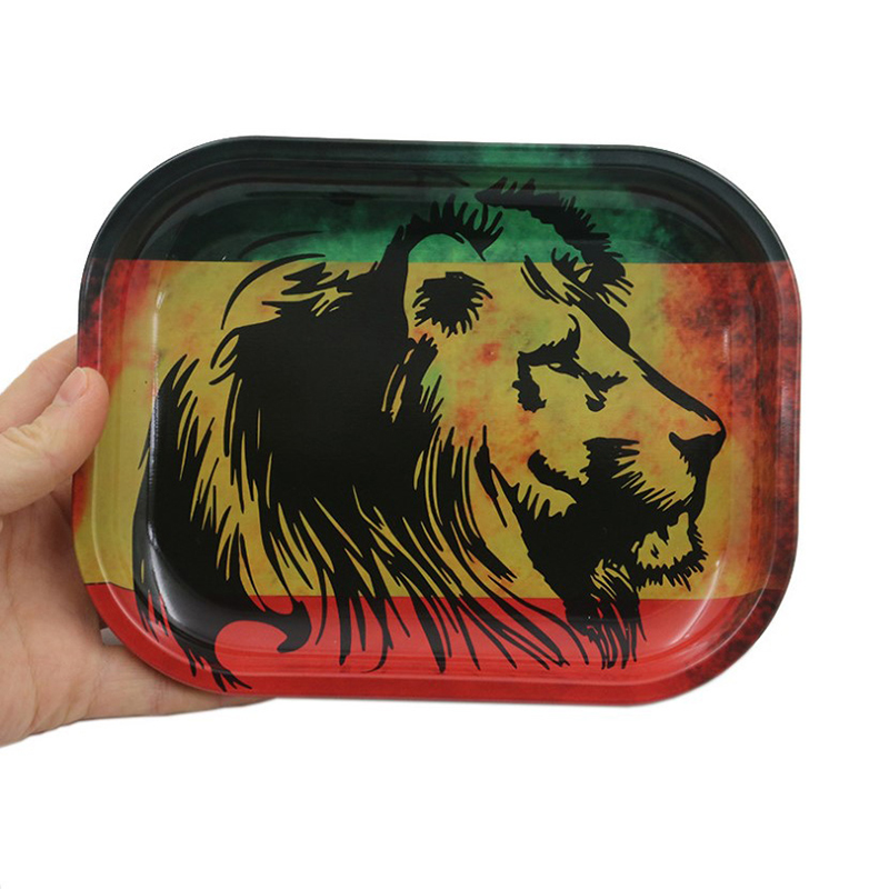 1pcs Rolling Tray Metal Cigarette Smoking Roll Tray Herb Tobacco Tinplate Plate 3 - Rolling Tray Shop