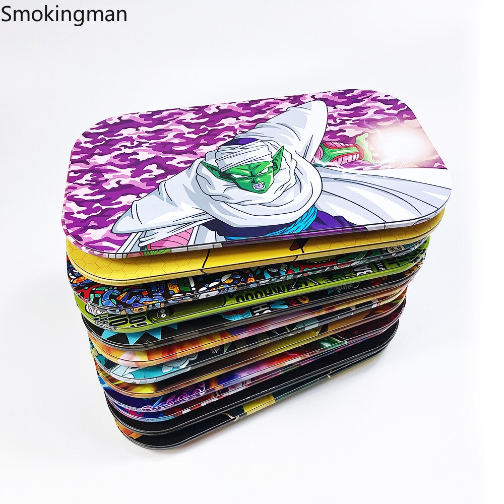 27 16cm Large Cigarette Tray with Lid Metal Tray Smoking Set Operating Panel Cartoon Cigarette Tray 2 - Rolling Tray Shop