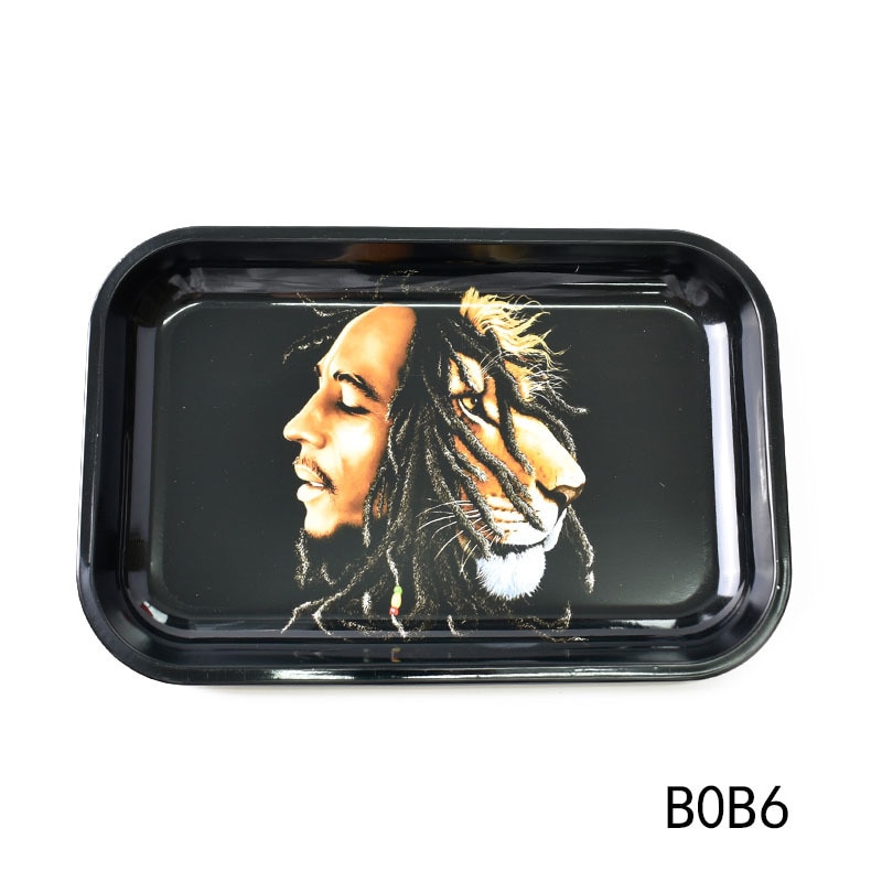28cm 18cm Table Small Women Cigarette Joint Smoking Dish Metal Tin Tobacco Weed Rolling Paper Tray 7 - Rolling Tray Shop