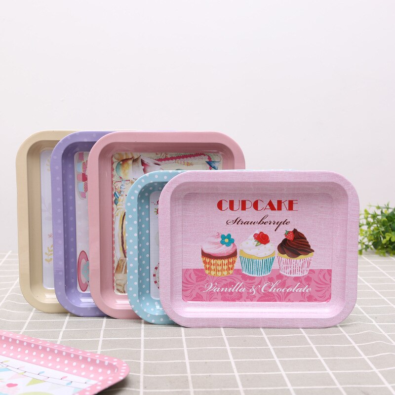 6Pcs Lot Metal Storage Tray Snack Dried Fruit Dessert Food Plate Rolling Trays Rectangle Home Decorative 2 - Rolling Tray Shop