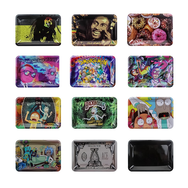 Cartoon Animated Characters Rolling Tray Tobacco Rolling Tray Metal Cigarette Smoking Rolling Tray Herb Tobacco Tinplate - Rolling Tray Shop