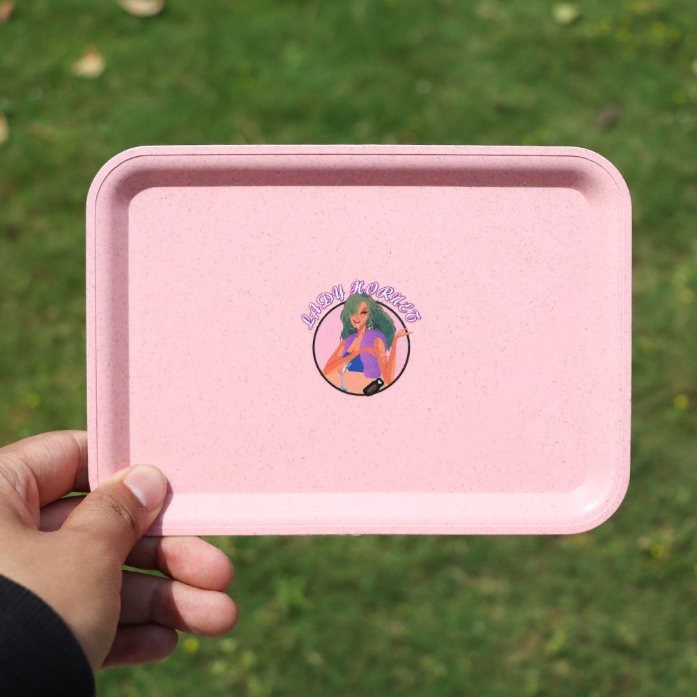 LADY HORNET Pink Rolling Tray Environmentally Cigarette Container Plate Plastic Tray - Rolling Tray Shop
