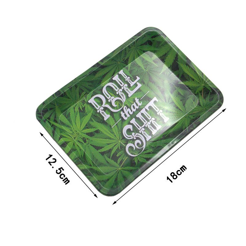 Letter Printed Durable Metal Storage Tray Dessert Food Plate Rectangle Rolling Trays Decorative Dish Tray 3 - Rolling Tray Shop