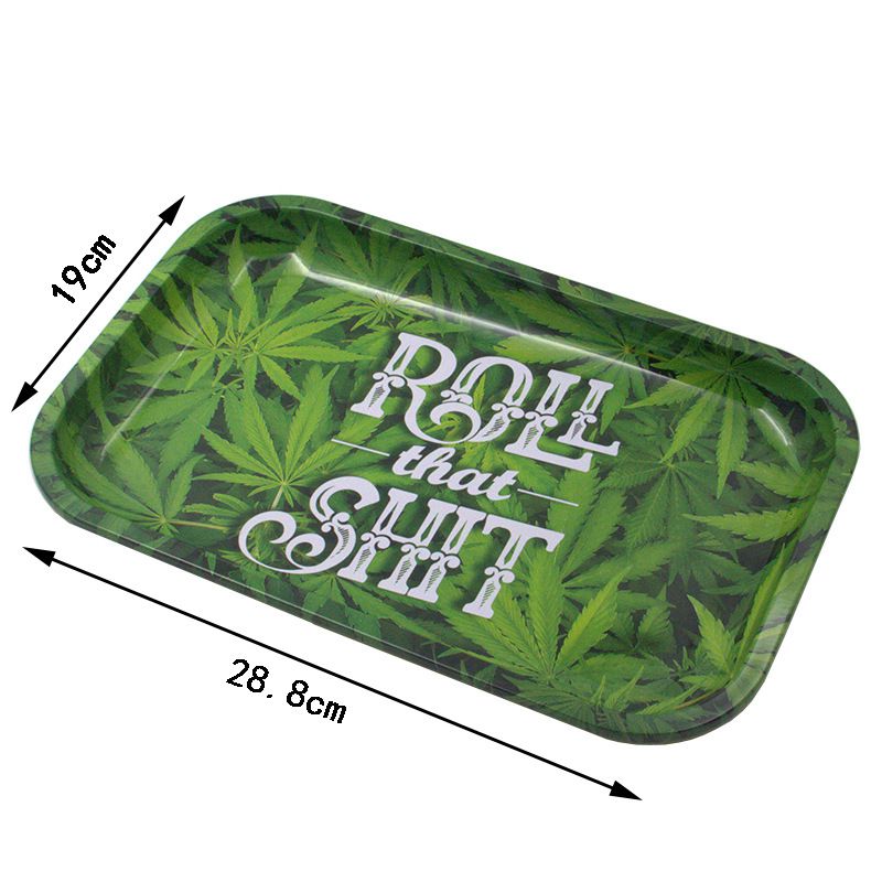 Letter Printed Durable Metal Storage Tray Dessert Food Plate Rectangle Rolling Trays Decorative Dish Tray 4 - Rolling Tray Shop