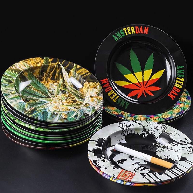 Metal Tobacco Herb Rolling Tray Paper Rolling Tray Cigar Ashtray Discs For Smoke Ashtrays - Rolling Tray Shop