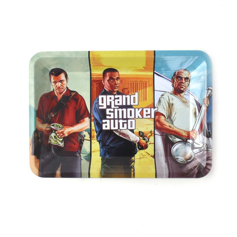Rolling Tray 18 14CM Tobacco Rolling Tray Metal Cigarette Smoking Tray With Bags Herb Tobacco Tinplate 3 - Rolling Tray Shop
