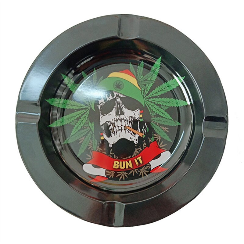 Round Rolling Tray ashtray tobacco smoking Cigarette 140 20mm cigar holder herb Tinplate for storage Accessories 2 - Rolling Tray Shop