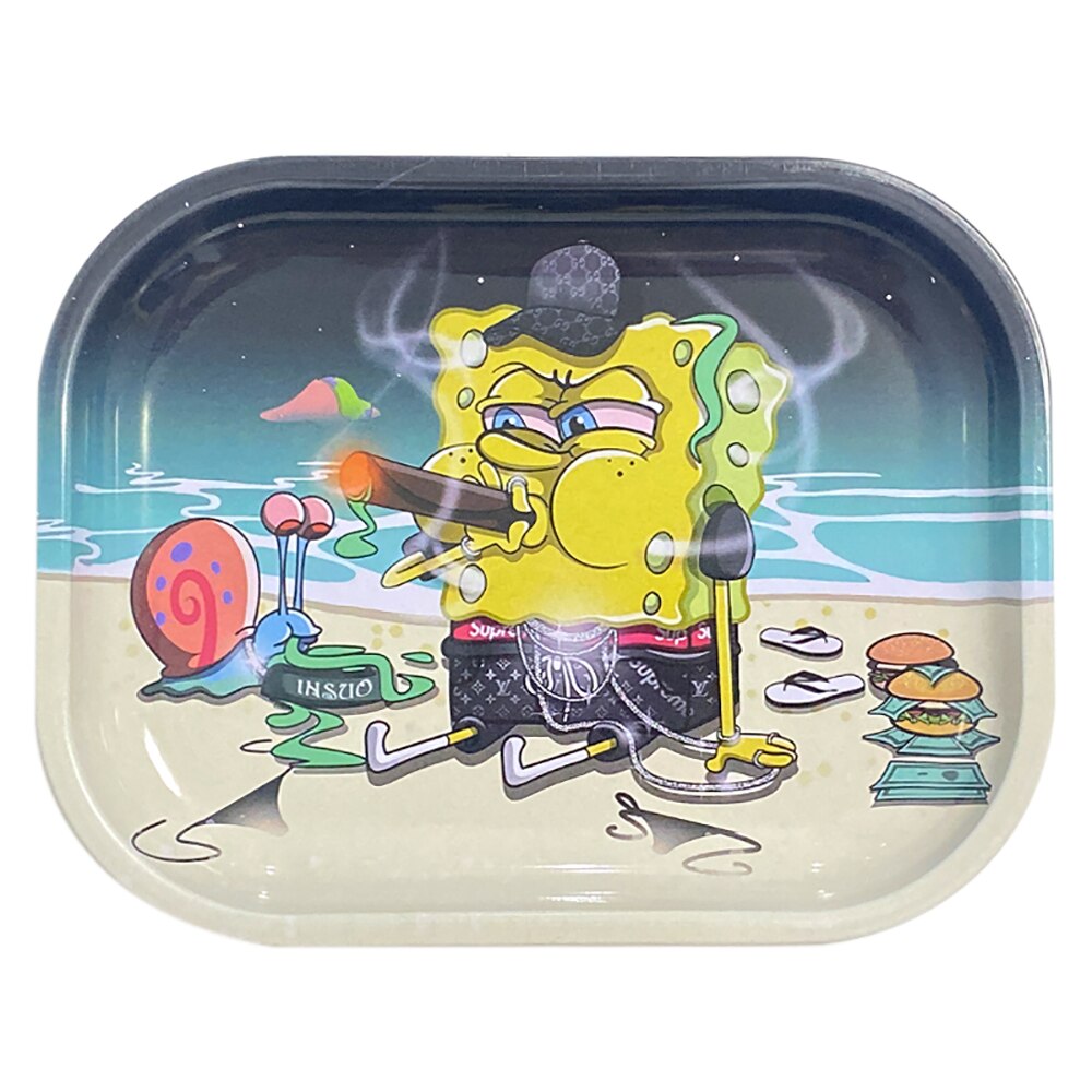 Thick new pattern Tobacco Rolling Tray Storage Plate For Smoking Herb Grinder Cigarette Container 5 - Rolling Tray Shop