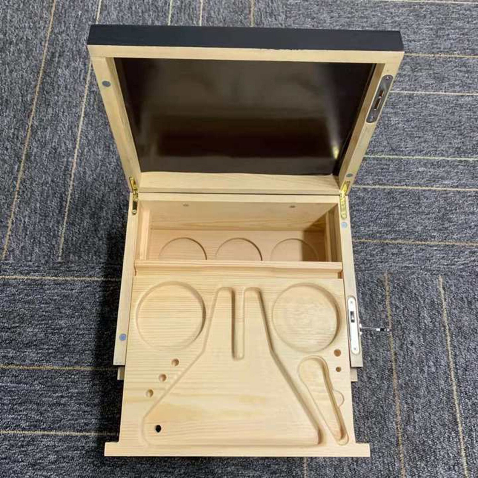 Wood Storage Box with Rolling Tray Multifunction Rolling Box Stash Box Storage Tray Wood For Home 4 - Rolling Tray Shop